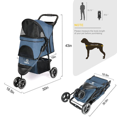 Poussette pour chien 3 roues