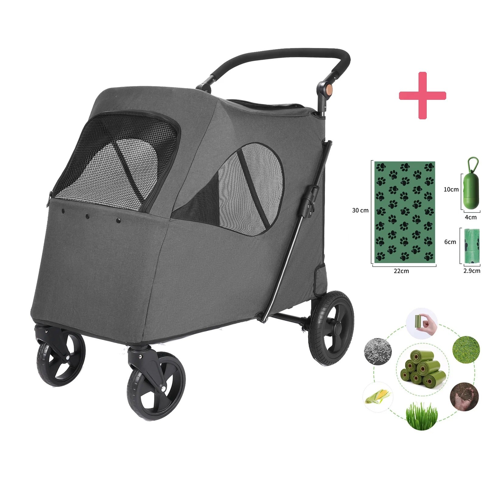 Poussette pour chien grande taille
