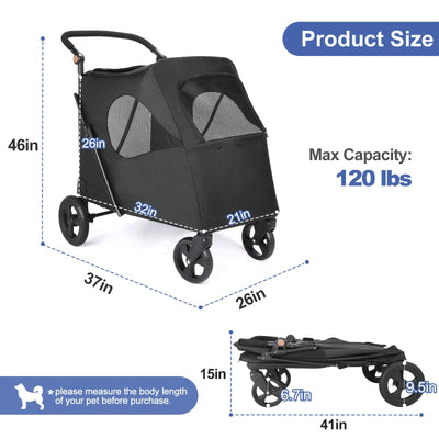 Poussette pour chien grande taille