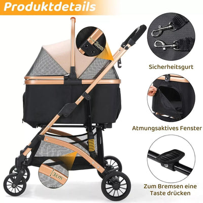 Poussette pour chien grosse roue