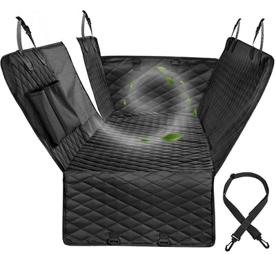 Hamac Voiture Chien Étanche Fenêtre Zippée Poches 143x153 cm
