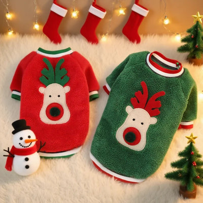 Pull de Noël Renne Chien Petit et Moyen Format