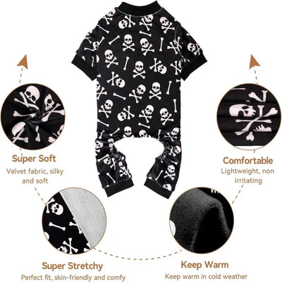 Pyjama Halloween Crâne et Os pour Chien