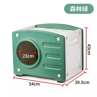 Niche Chien Extérieur Plastique avec Porte et Toit Renforcé
