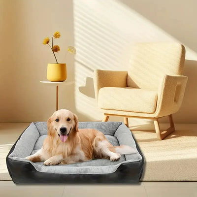 Panier Canapé d'Hiver Chien Rebords Doux Noir Grande Taille