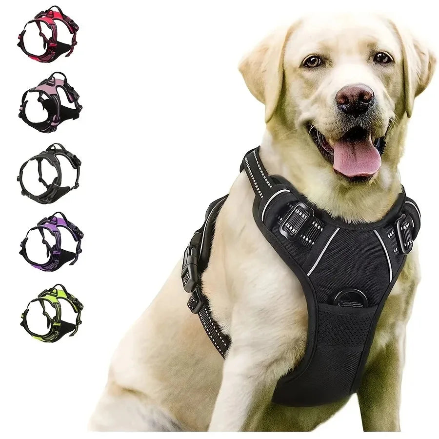 Ensemble Collier Harnais Laisse Simili Cuir Chien