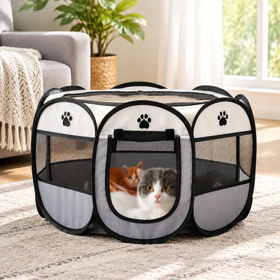 Tente pour Chien Octogonale Niche Pliable Montage Rapide