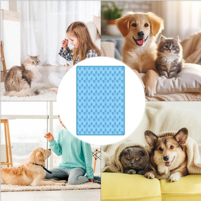 Tapis Rafraîchissant Grand Format pour Chien, Bleu, du S au 2XL