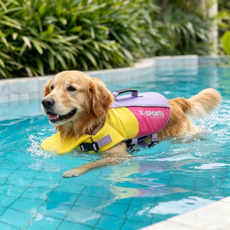 Gilet de Sauvetage pour Chien Multicolore Flotteur Avant Amovible