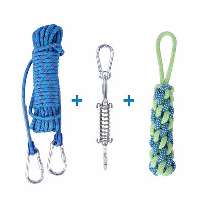 Spring Pole pour Gros Chien avec Ressort Inox et Corde