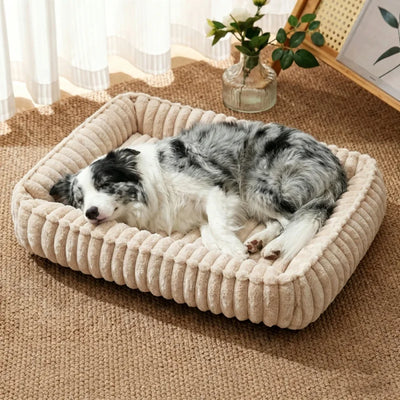 Canapé pour Chien Rectangulaire Rebords Épais Lavable Toutes Saisons