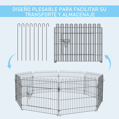 Parc Pliable pour Chien PawHut 8 Panneaux 71 x 61 cm