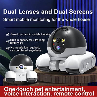 Caméra pour Chien Robot Mobile 1080P WiFi Application Télécommande