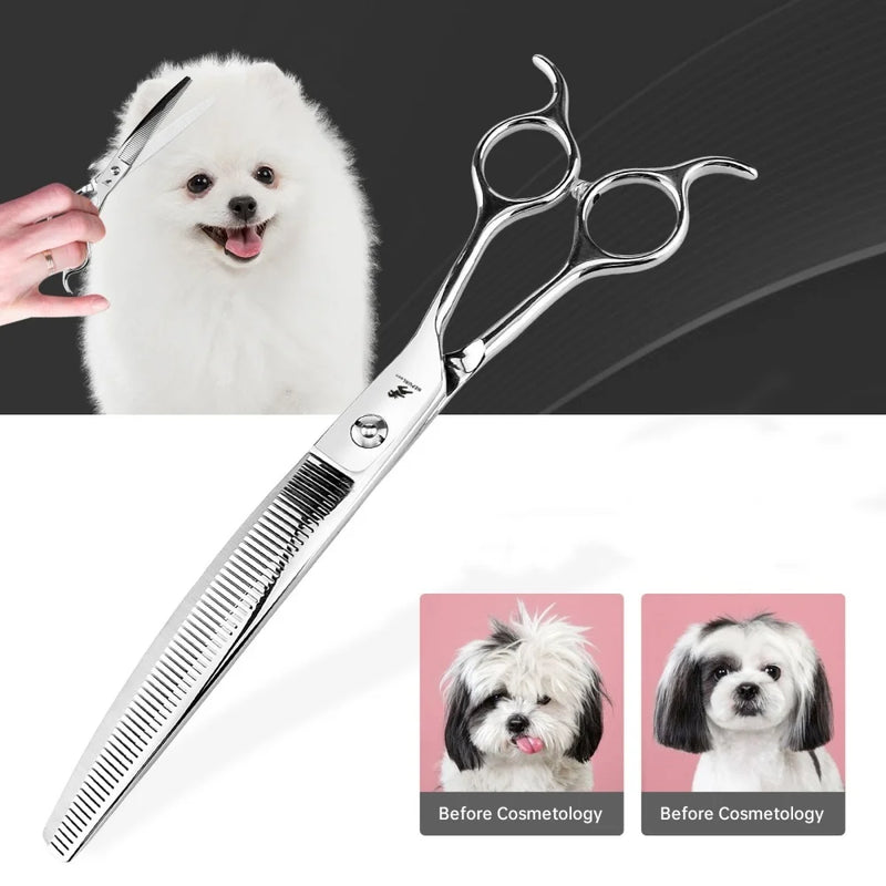 Ciseaux Chunker Courbes Toilettage Chien Acier Japonais 18 cm