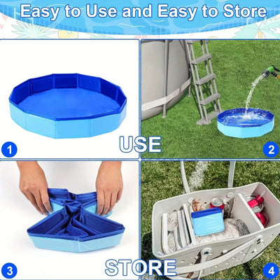 Piscine pour Chien Pliable 50 cm Bassin Anti-Sable