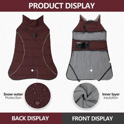 Manteau Imperméable Col Haut Labrador Réfléchissant Bordeaux
