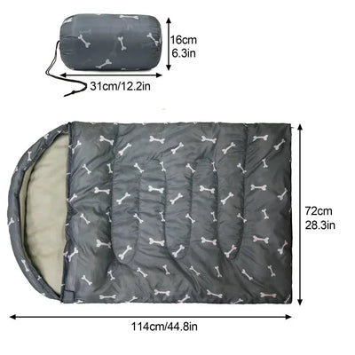 Sac de Couchage Chaud pour Chien Moyen Camping Bivouac