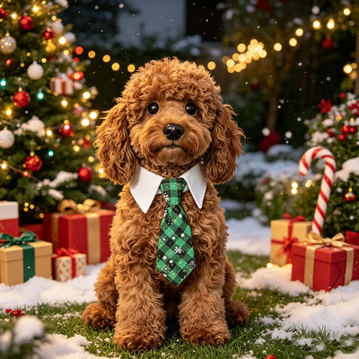 Collier Cravate de Noël Rouge et Vert Chien