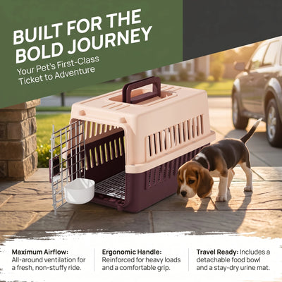 Cage de Transport Chien Avion Portable Aérée