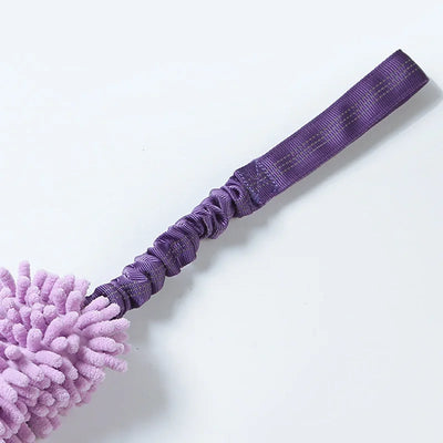 Jouet de Traction Chenille Polaire Poignée Élastique pour Chien