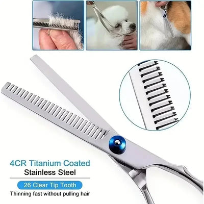 Ciseaux de Toilettage pour Chien Kit Inox Bouts Ronds