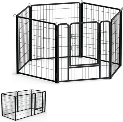 Parc Enclos Pliable pour Chien avec Portes Maison et Jardin