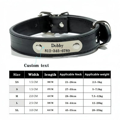 Collier Cuir Personnalisé Gravé pour Chien