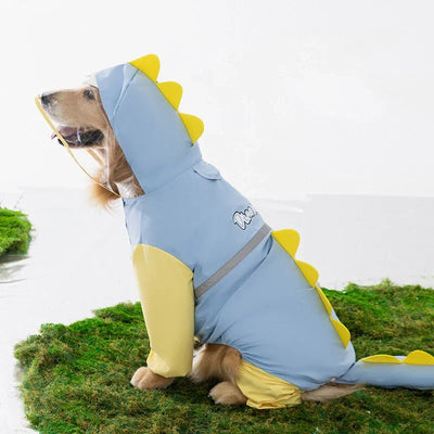 Manteau Imperméable Dinosaure Grand Chien Intégral Capuche Réfléchissant
