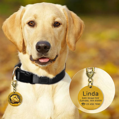 Médaille Cuivrée Gravée Silhouette de Race pour Chien