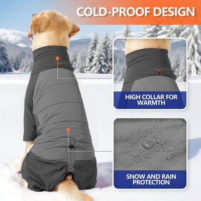 Manteau Hiver Col Roulé Gros Chien Combinaison Neige