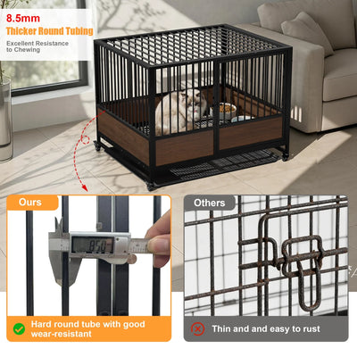 Cage pour Chien Empilable 2 en 1 sur Roulettes