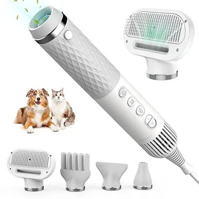 Souffleur de Toilettage Sèche-Poil Portable 5 en 1 avec Brosse