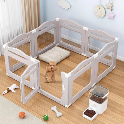 Parc Pliable Chien 6 ou 8 Panneaux 60 cm Ventouses