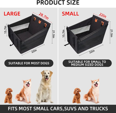 Siège Voiture pour Chien Rehaussé Étanche avec Sangle Sécurité