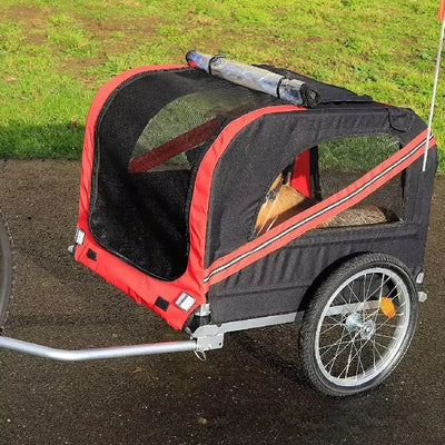 Remorque Vélo pour Chien Pliable Cabine 77 cm Anti-Pluie