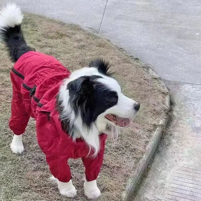 Manteau Imperméable 4 Pattes Réglable Grande Taille Chien
