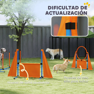 Kit d'Agility PawHut 6 Pièces Slalom et Sauts pour Chien