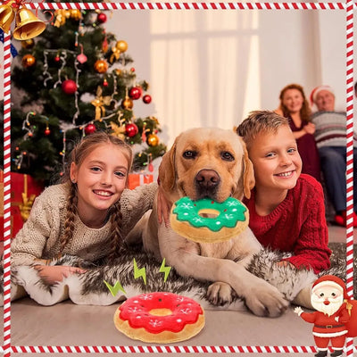 Peluche Donut de Noël Chien Mâcheur Lots de 3 et 5