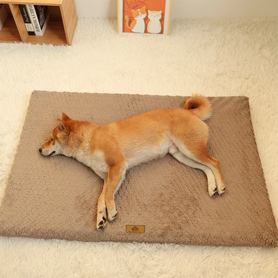 Matelas Orthopédique Chien Mousse 3D Housse Fausse Fourrure Lavable