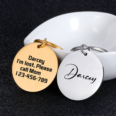 Médaille Gravée Nom et Téléphone pour Chien
