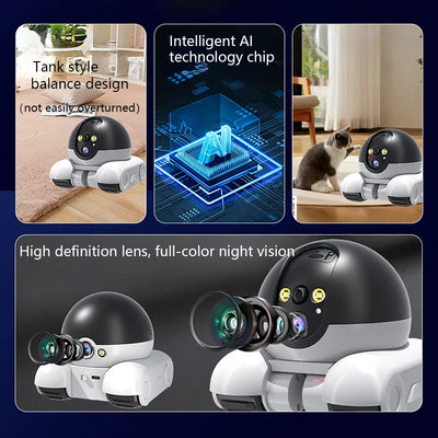 Caméra pour Chien Robot Mobile 1080P WiFi Application Télécommande
