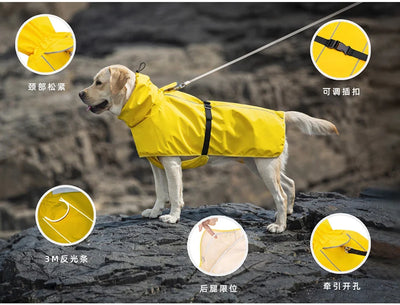 Manteau Imperméable Chien Poncho Capuche Grande Taille