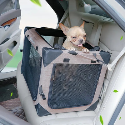 Caisse de Coffre Voiture pour Chien Cadre Acier Pliable