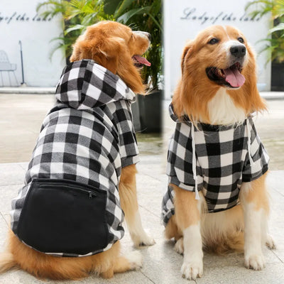 Manteau Réversible à Carreaux Chien Grande Taille