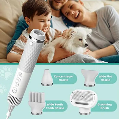 Souffleur de Toilettage Sèche-Poil Portable 5 en 1 avec Brosse
