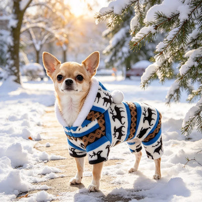 Combinaison Polaire de Noël Motif Renne pour Chien