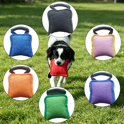 Jouet de Traction pour Chien avec Poignée, Tissu Tressé Anti-Morsures
