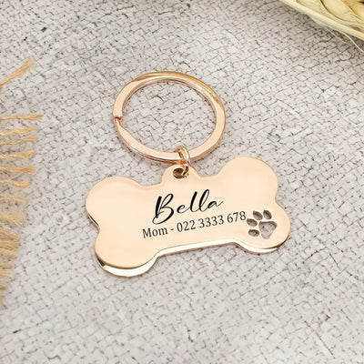 Médaille Gravée en Os Inox pour Chien