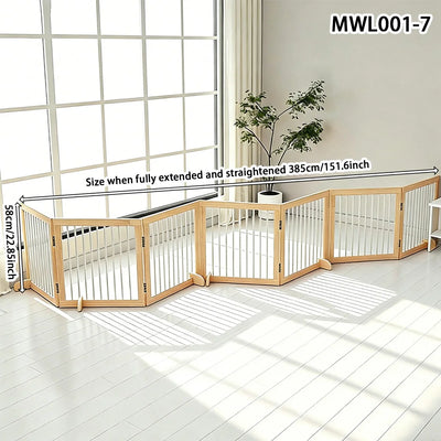 Barrière Pliable en Bois pour Chien Sans Perçage 58 cm
