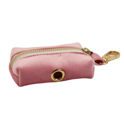 Collier et Laisse Velours Rose Harnais Assorti Chien
